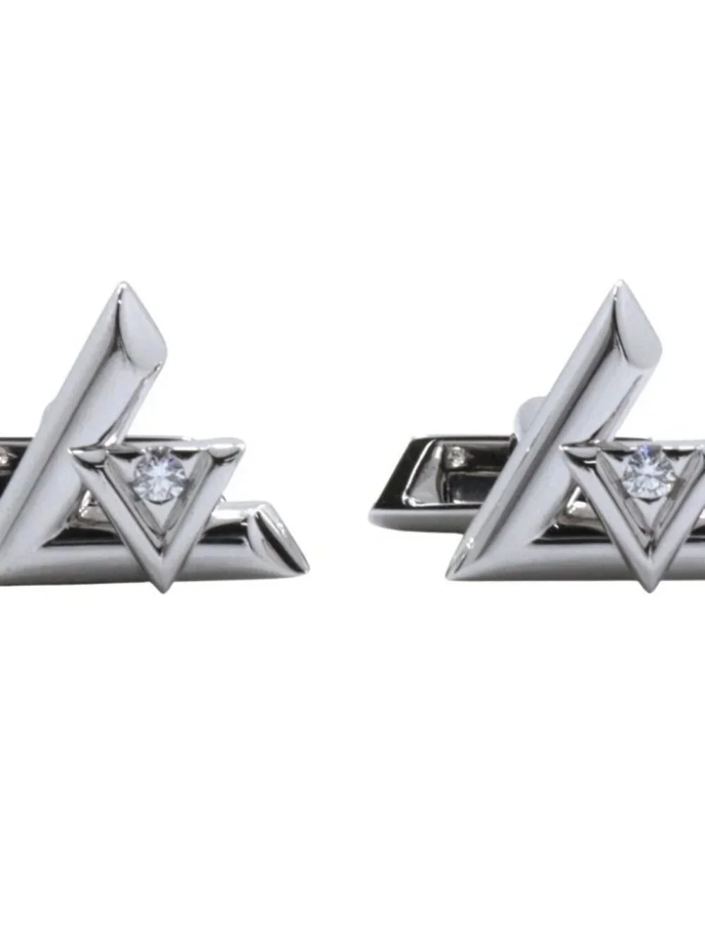 LOUIS VUITTON Volt One cuffs 1P diamond K18 white gold/diamond mens